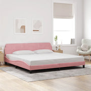 Giroletto-Struttura Letto Dover Rosa 200x200 cm in Velluto