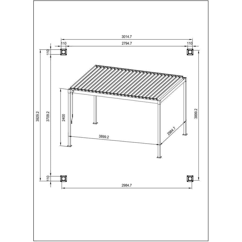 Pergola da Giardino in Acciaio Tetto Lamellare 3x4 Garda Bizzotto