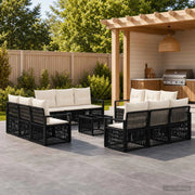 Set Divano da Giardino 13 pz Nero polyrattan 3435664