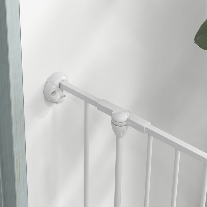 Cancelletto di Sicurezza per Animali Domestici 123x102x90 cm in Metallo e Plastica Bianco