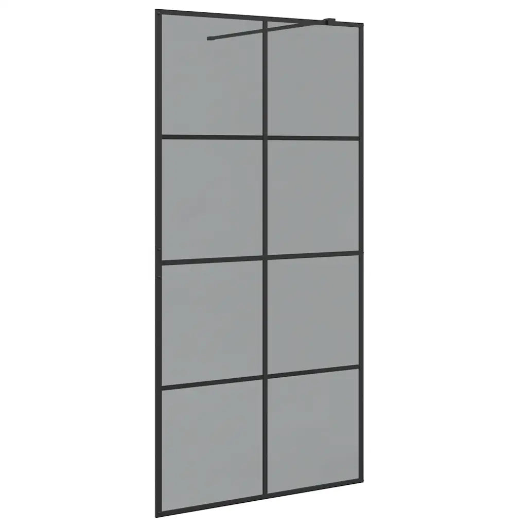 Parete Doccia Walk-in Nero 100 x 195 cm vetro temperato