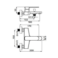 Miscelatore esterno vasca nero opaco - serie Venere