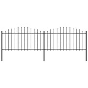 Recinzione da Giardino con Punta a Lancia in Acciaio 337x150 cm Nero 277731