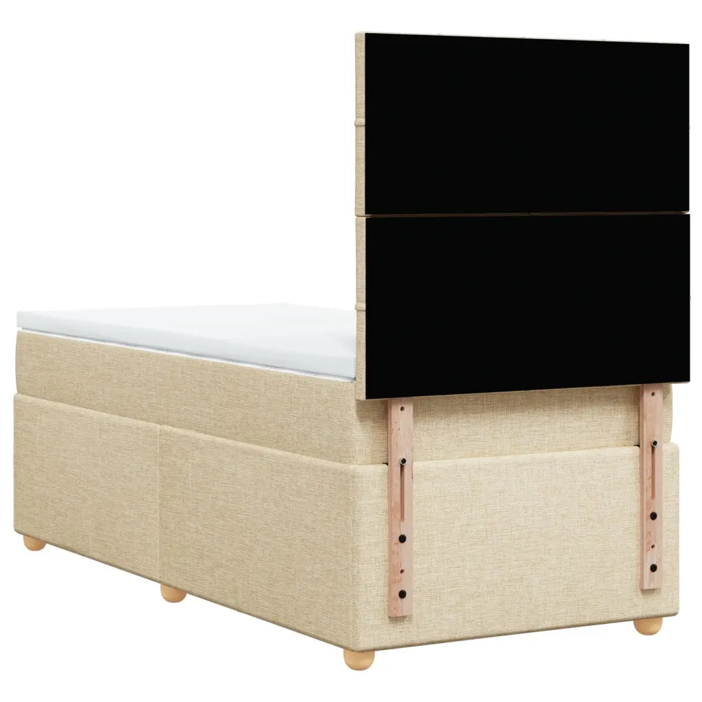 Giroletto a Molle con Materasso Crema 100x200 cm in Tessuto 3293496