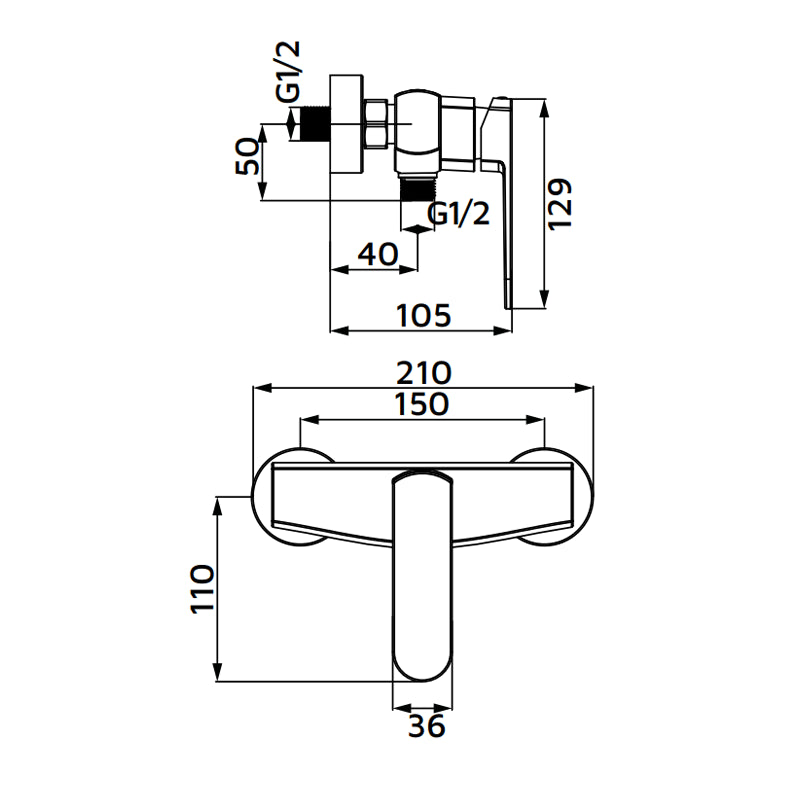 Miscelatore esterno doccia cromato - serie Venere