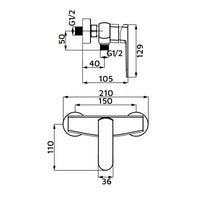 Miscelatore esterno doccia cromato - serie Venere