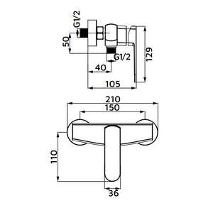 Miscelatore esterno doccia cromato - serie Venere