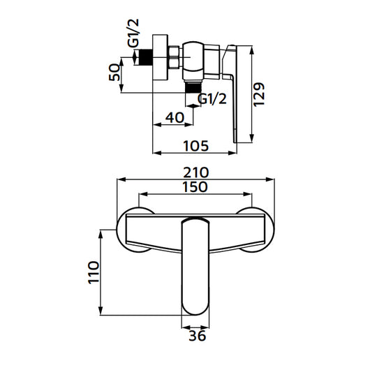 Miscelatore esterno doccia cromato - serie Venere
