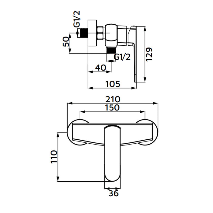 Miscelatore esterno doccia cromato - serie Venere
