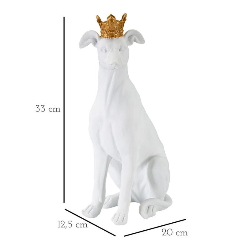 Cane Con Corona Bianco cm 20x12,5x33