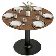 Tavolo da pranzo rotondo per 6 persone ¨C zephmum ¨C effetto legno massello marrone 110 cm