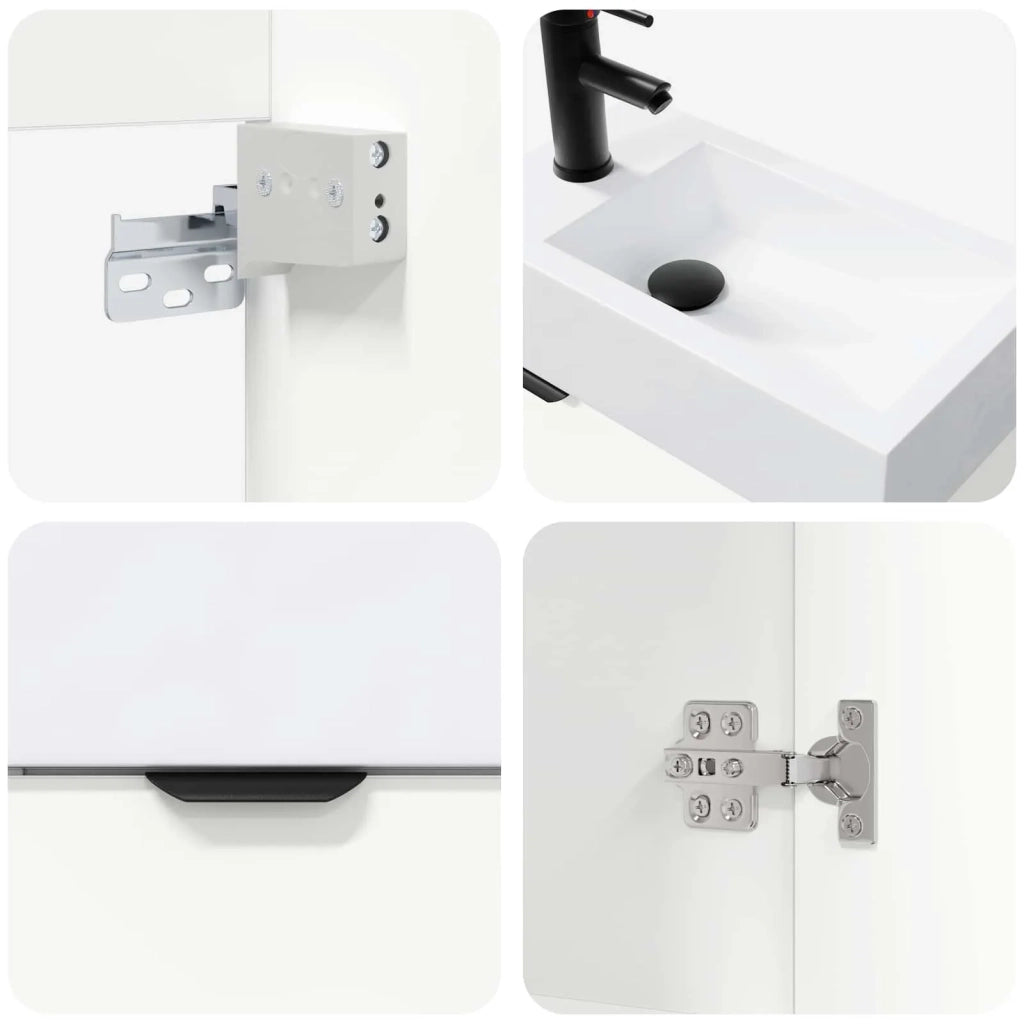 Mobile bagno con rubinetto Bianco 45,5 x 22,5 x 84 cm 889425