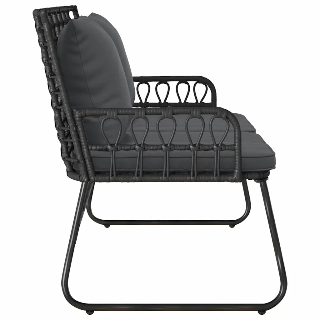 Panchina da giardino Nero e antracite polyrattan