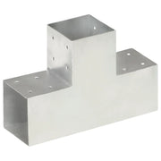 Connettori Pali a Forma di T 4 pz in Metallo Zincato 101x101 mm 145480