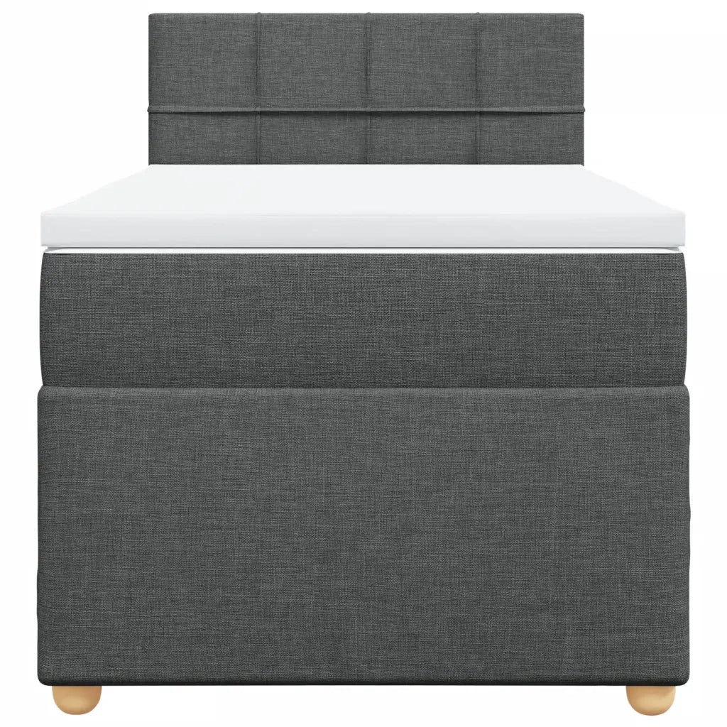 Giroletto a Molle con Materasso Grigio Scuro 90x200 cm Tessuto 3288864