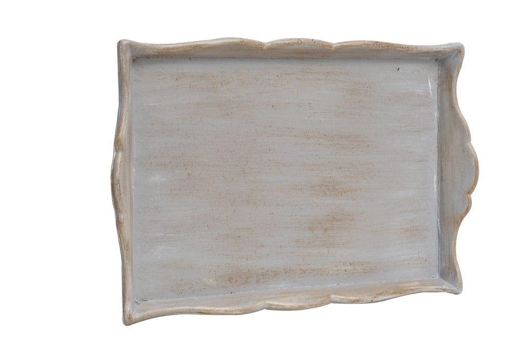 Biscottini Vassoio in legno finitura grigio pietra Made in Italy