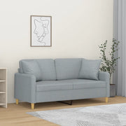 Divano a 2 Posti con Cuscini Grigio Chiaro 140 cm in Tessutocod mxl 70992