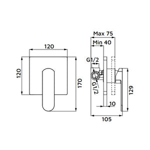 Miscelatore incasso doccia cromato - serie Venere