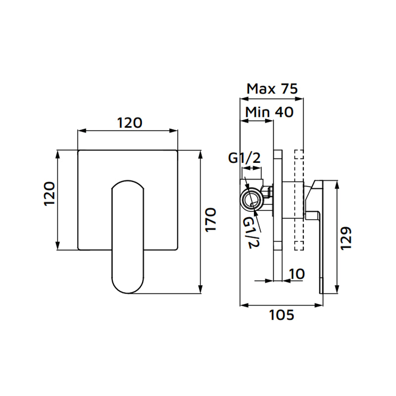 Miscelatore incasso doccia bianco - serie Venere