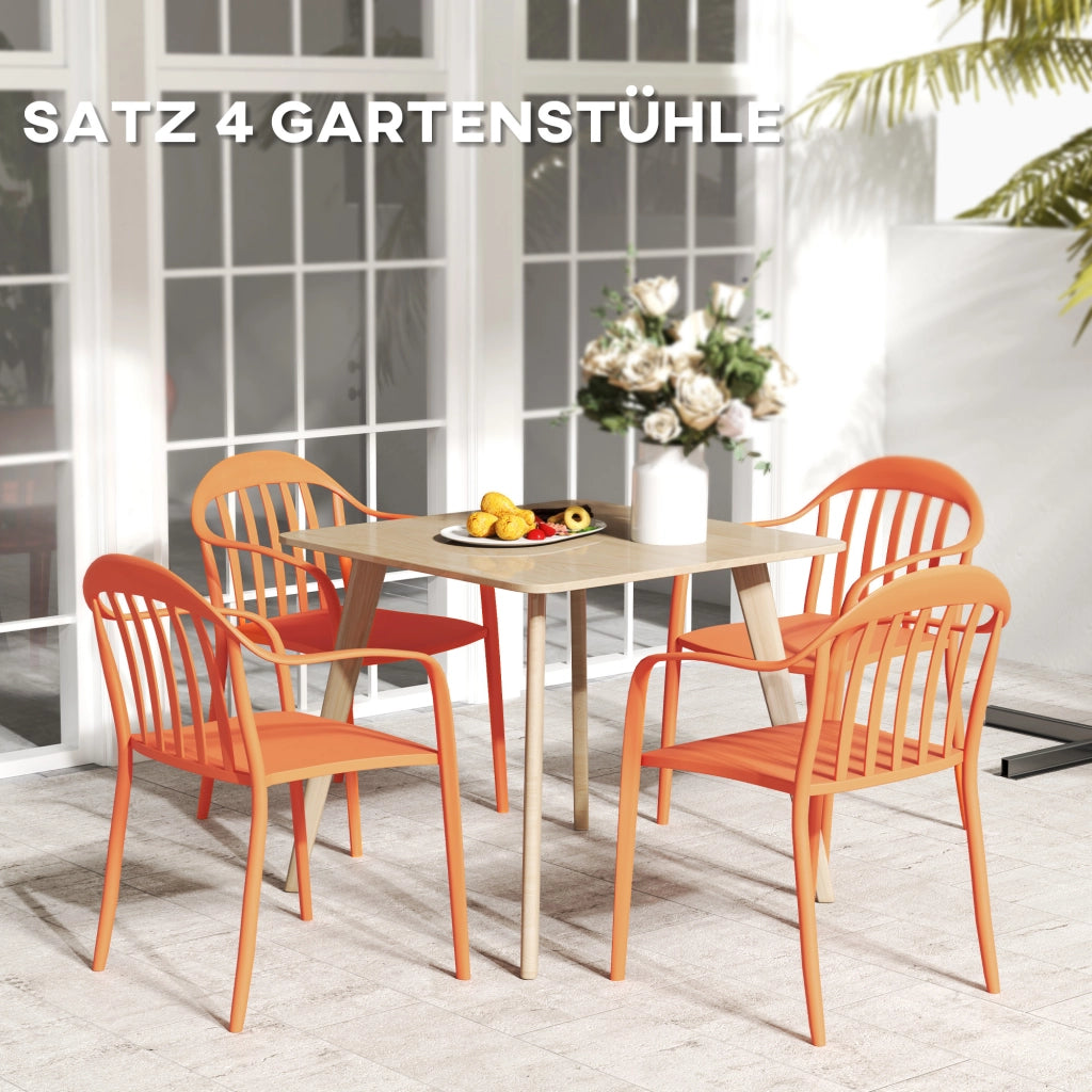 Set 4 Sedie da Giardino Pieghevoli con Braccioli ¨C zephmum ¨C Grigio Plastica