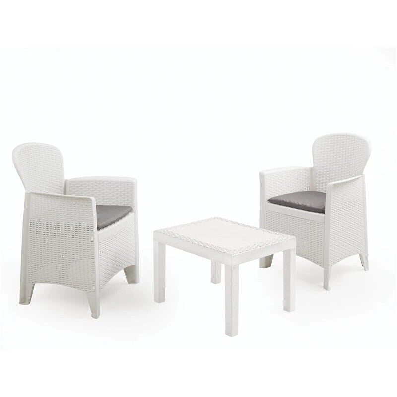 MAURY'S AKITA SALOTTO DA GIARDINO CON CUSCINI 3 PZ BIANCO