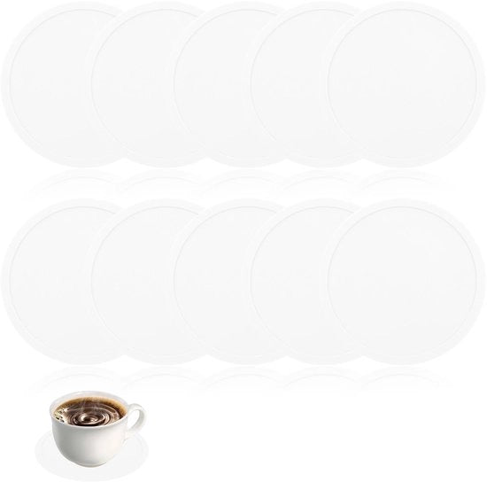 10 pezzi di sottopiani in silicone bianchi per bicchieri Ø9cm - sottopiani per bicchieri, sottopiani per bicchiere, sottopiani, sottopiani per tazze