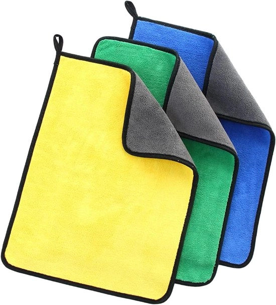 Set di 3 Microfibra Pannelli di Pulizia per Auto - Pannelli Super Assorbenti per Pulire e Asciugare l'Auto