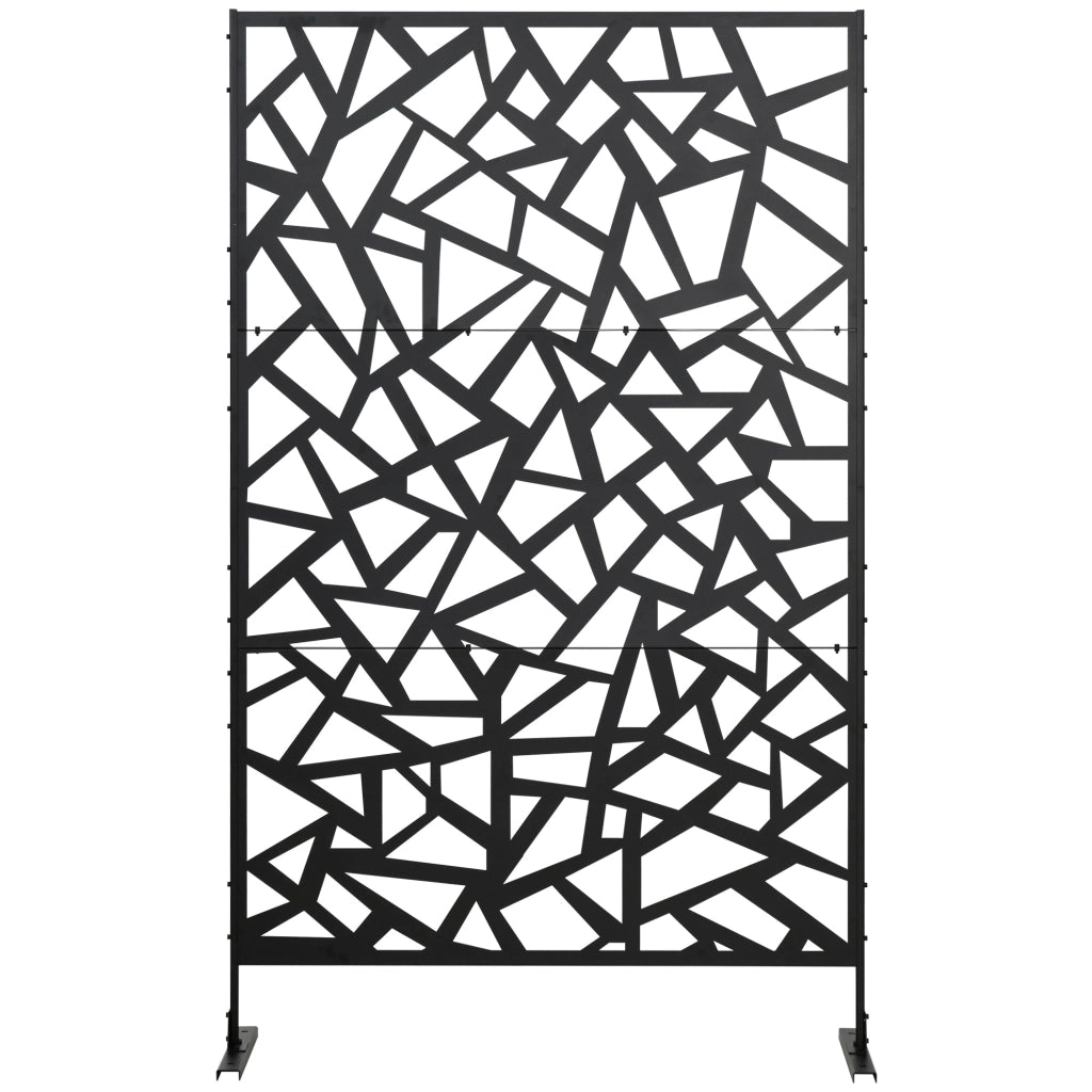 Pannello decorativo brise-vue per balcone esterno in acciaio nero ¨C zephmum ¨C 122x45x198 cm