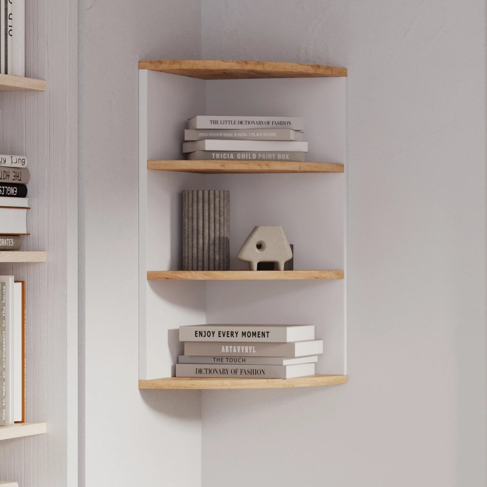 Vicco Scaffale ad angolo Rovere bianco/dorato 30 x 60 cm