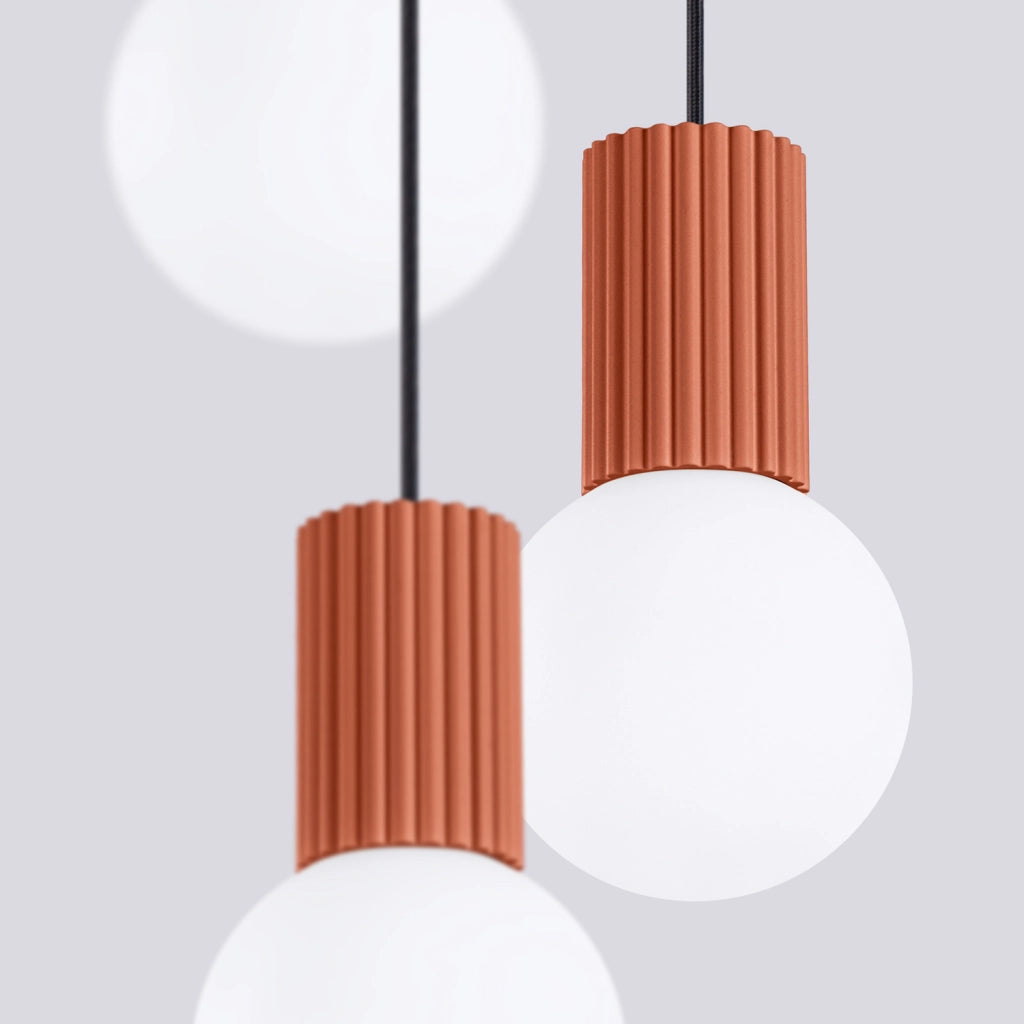 Sospensione Pure Lume SFERA tripla rossa sfere bianche 3xG9