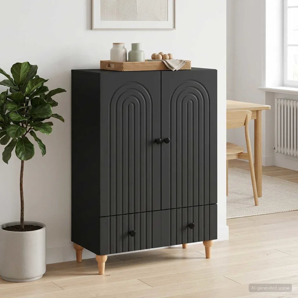 Credenza Nero 66 x 34,5 x 95 cm Legno ingegnerizzato 894206