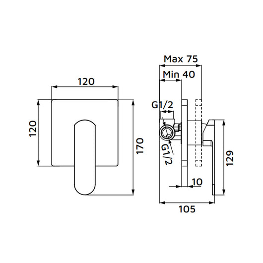 Miscelatore incasso doccia oro opaco - serie Venere