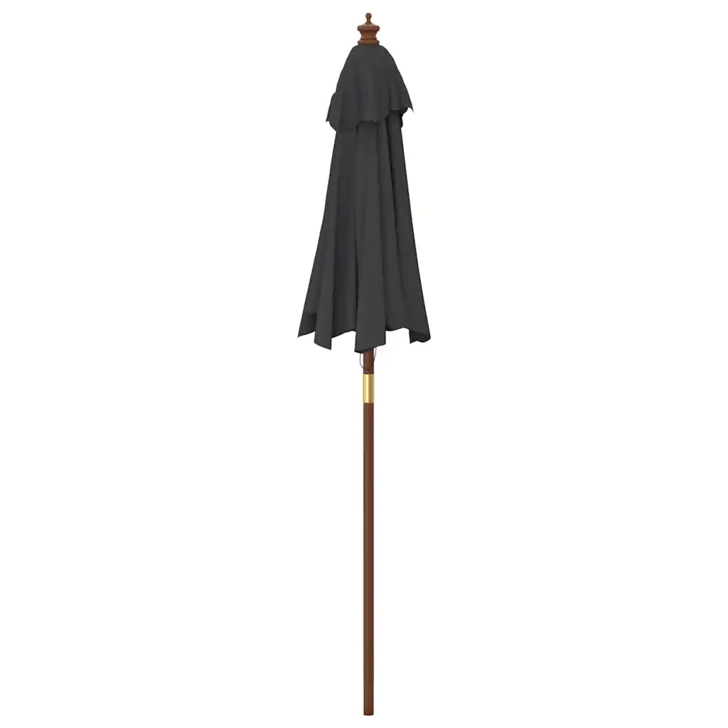 Ombrellone da Giardino-Ombrello da Balcone con Palo in Legno Nero 196x231 cm