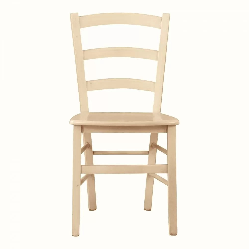 Set 2 sedie shabby legno laccato avorio anticato seduta legno 43x46x89 - Mobili 2G