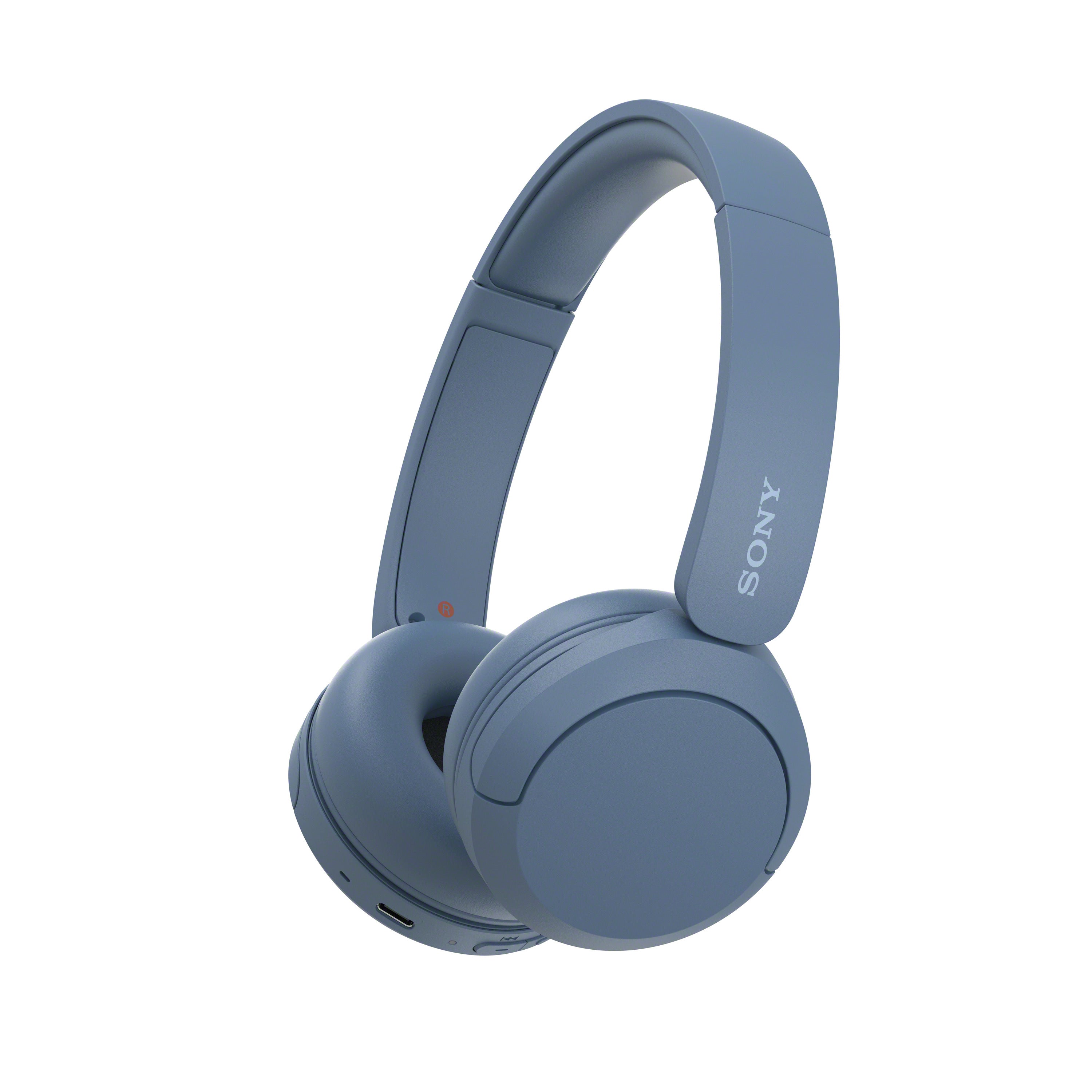 Sony cuffie bluetooth wireless wh-ch520 - durata della batteria fino a 50 ore con ricarica rapida, stile on-ear - blu - WHCH520L CE7