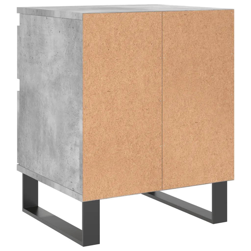Comodino Grigio Cemento 40x35x50 cm in Legno Multistrato 830692