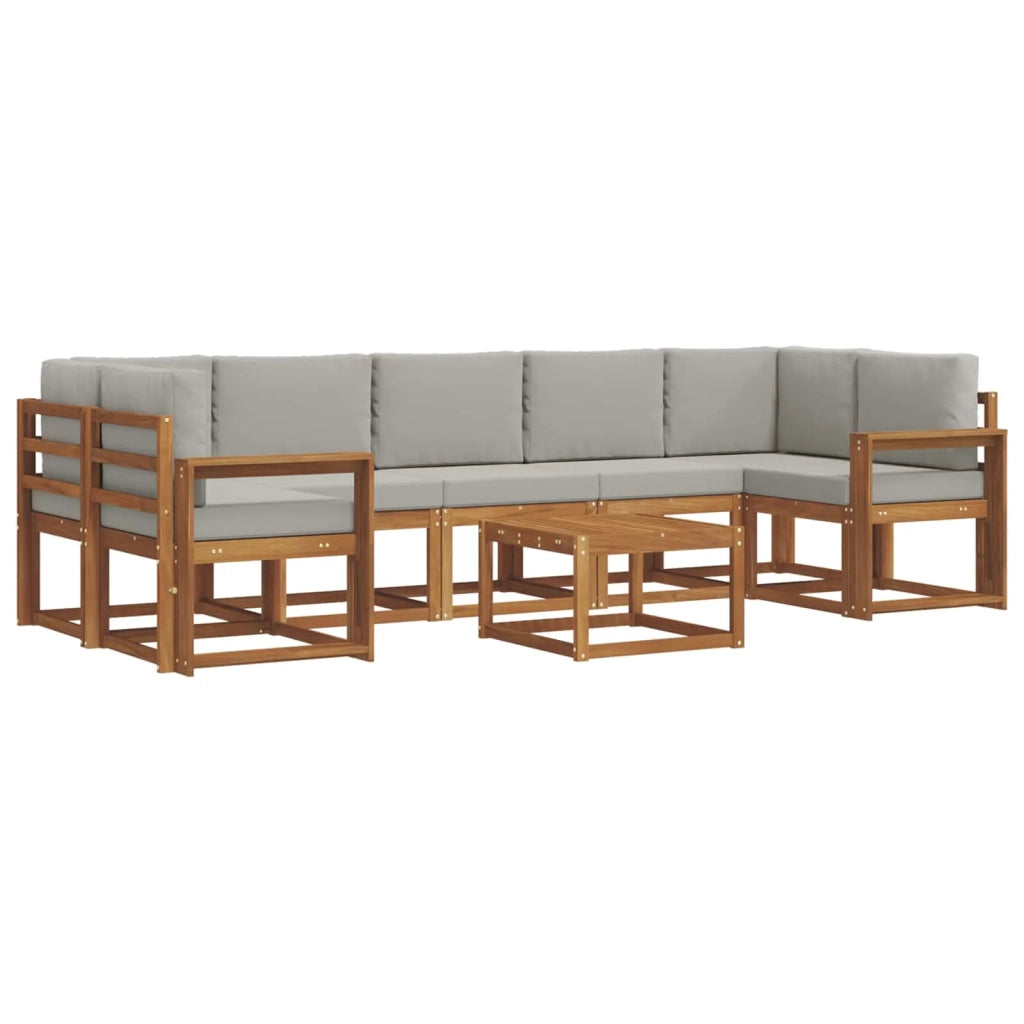 Set di divani da esterno 8 pcs Grigio Naturale e Chiaro 3366154