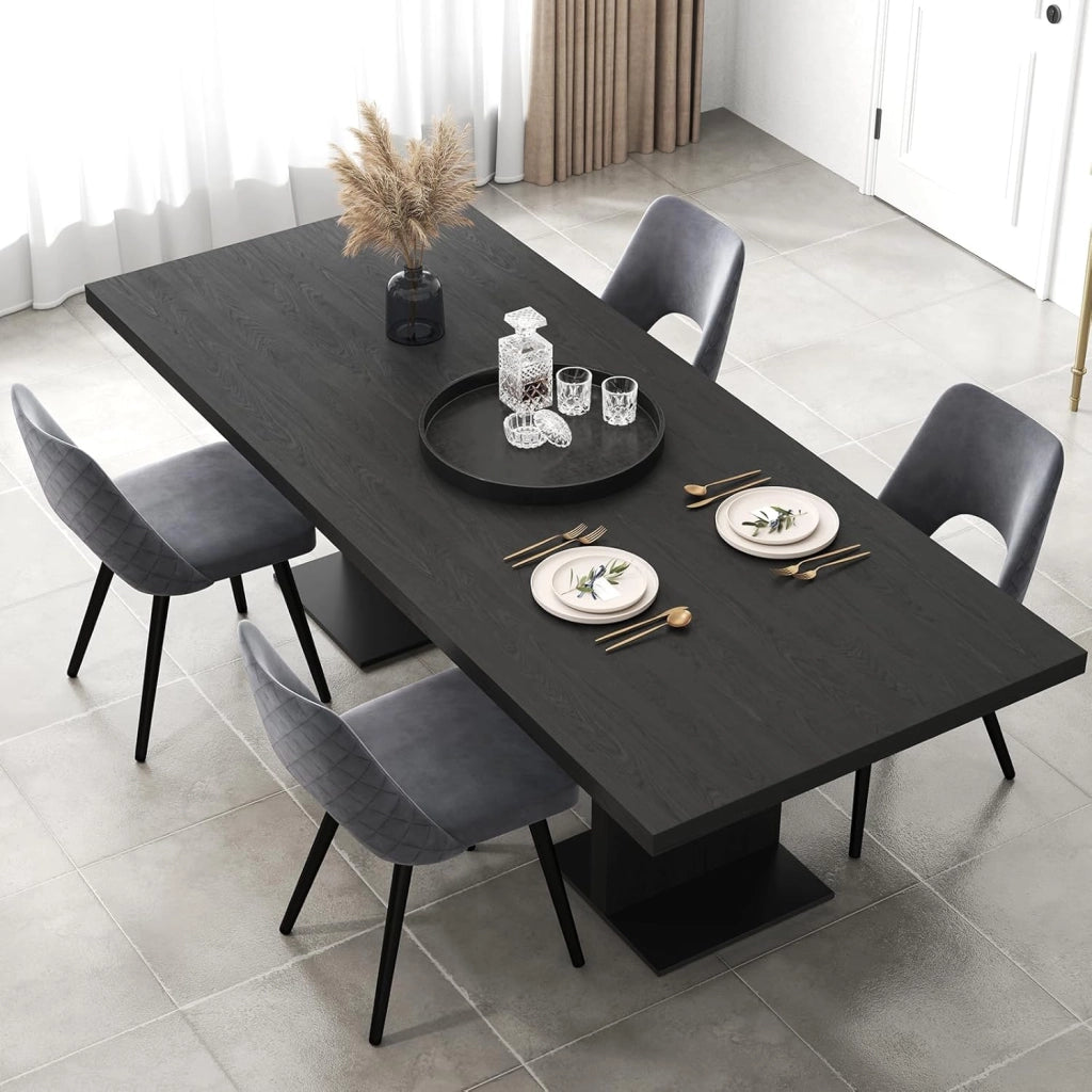 Set 2 Sedie da Pranzo, Sedie Imbottita con Cuscino in Spugna, Gambe in Metallo, Piedini Regolabili 60 x 46 x 84 cm, Capacità di Carico 150 kg, per Soggiorno, Ristorante e Caffè, Grigio