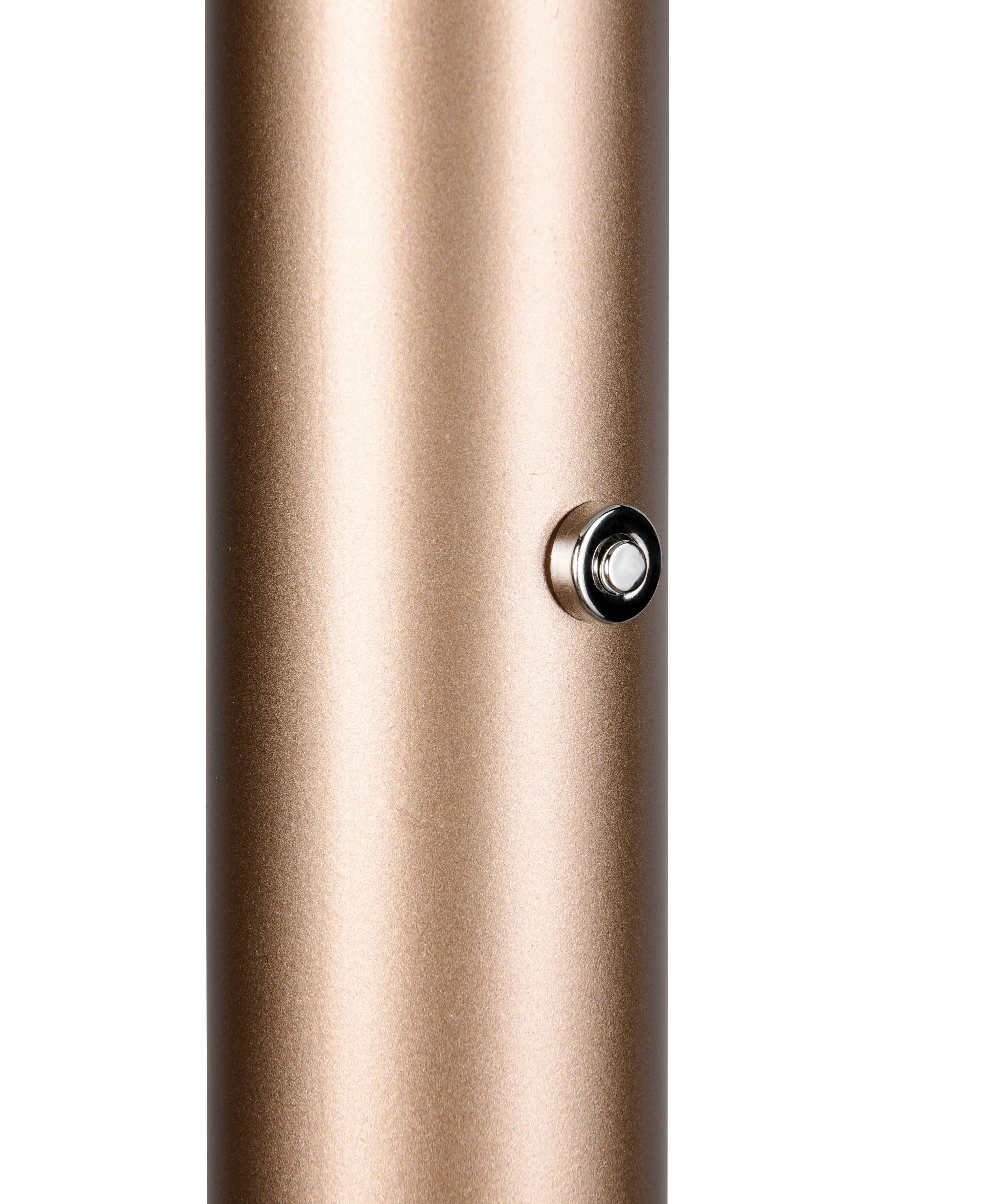 Piantana LED, metallo e vetro, caffè e bianco, H 130 cm, Celeste