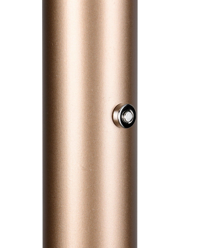 Piantana LED, metallo e vetro, caffè e bianco, H 130 cm, Celeste