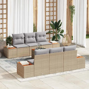 Set Divano da Giardino con cuscino 7 pcs Beige Poly Rattan 3356700