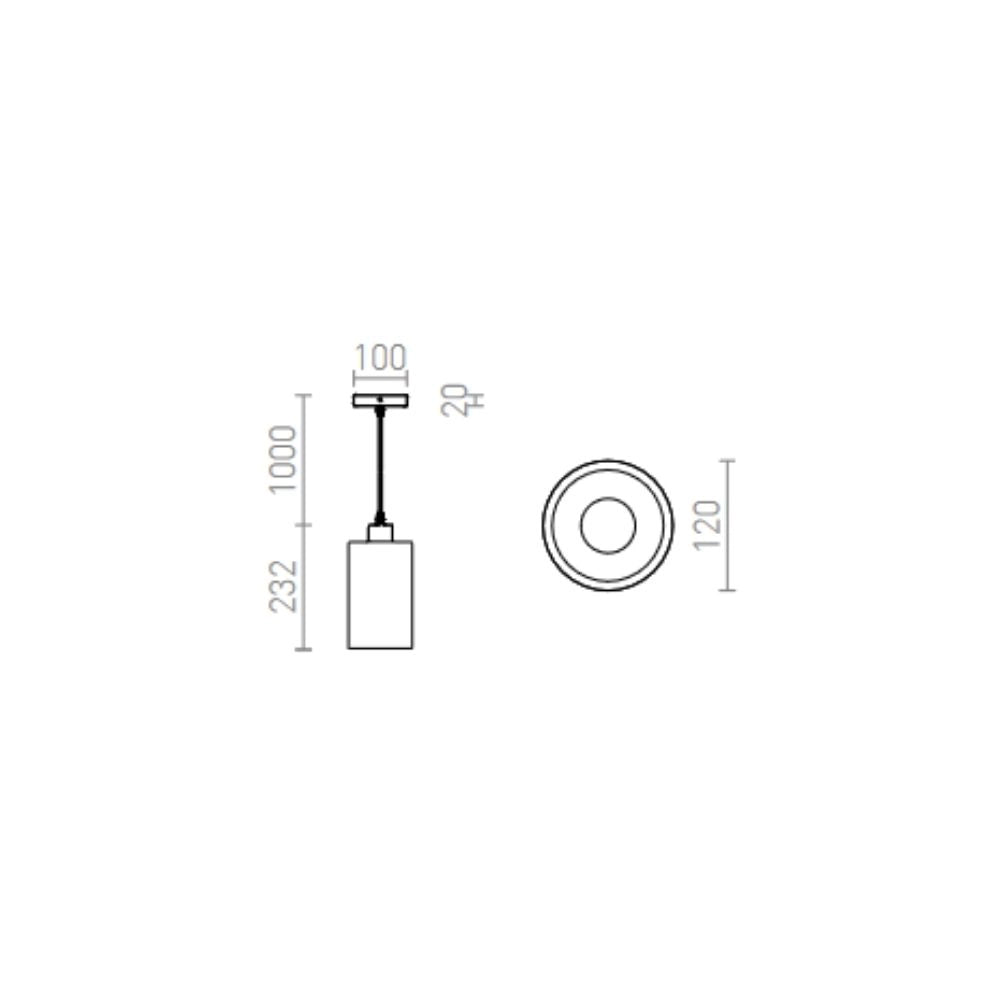 Lampadario CAMINO a sospensione cemento 230V E27 28W