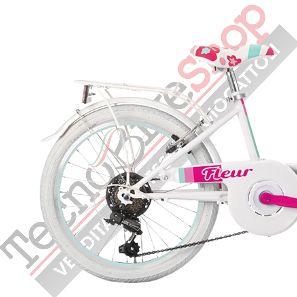 Bici Bambina MBM Fleur 20"- 6 Velocità -Bianco