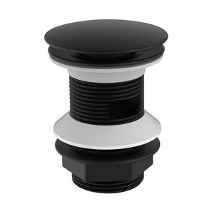 Piletta click clack da 1''1/4 nero opaco con troppo pieno