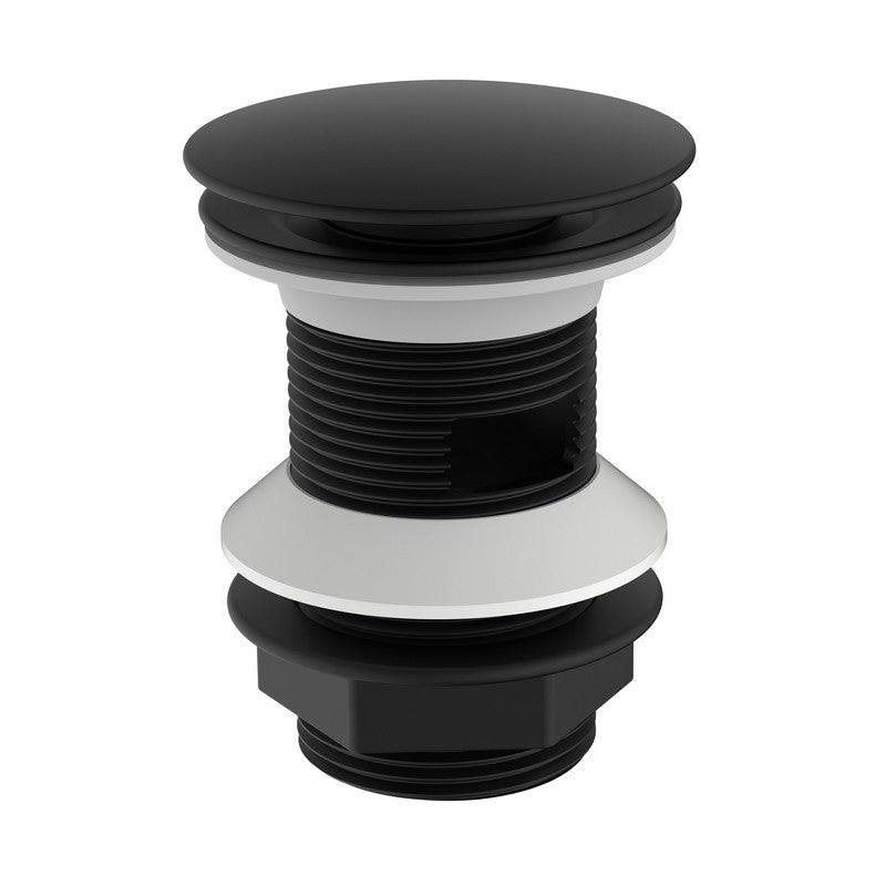 Piletta click clack da 1''1/4 nero opaco con troppo pieno