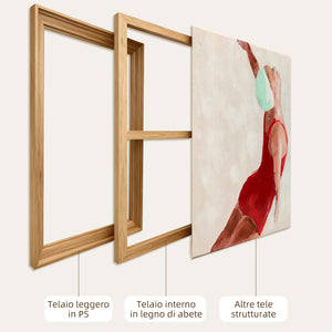 Set di 2 Quadri su Tela 40x40 cm Design Moderno Stampa Artistica da Parete con Ganci Inclusi Rosso