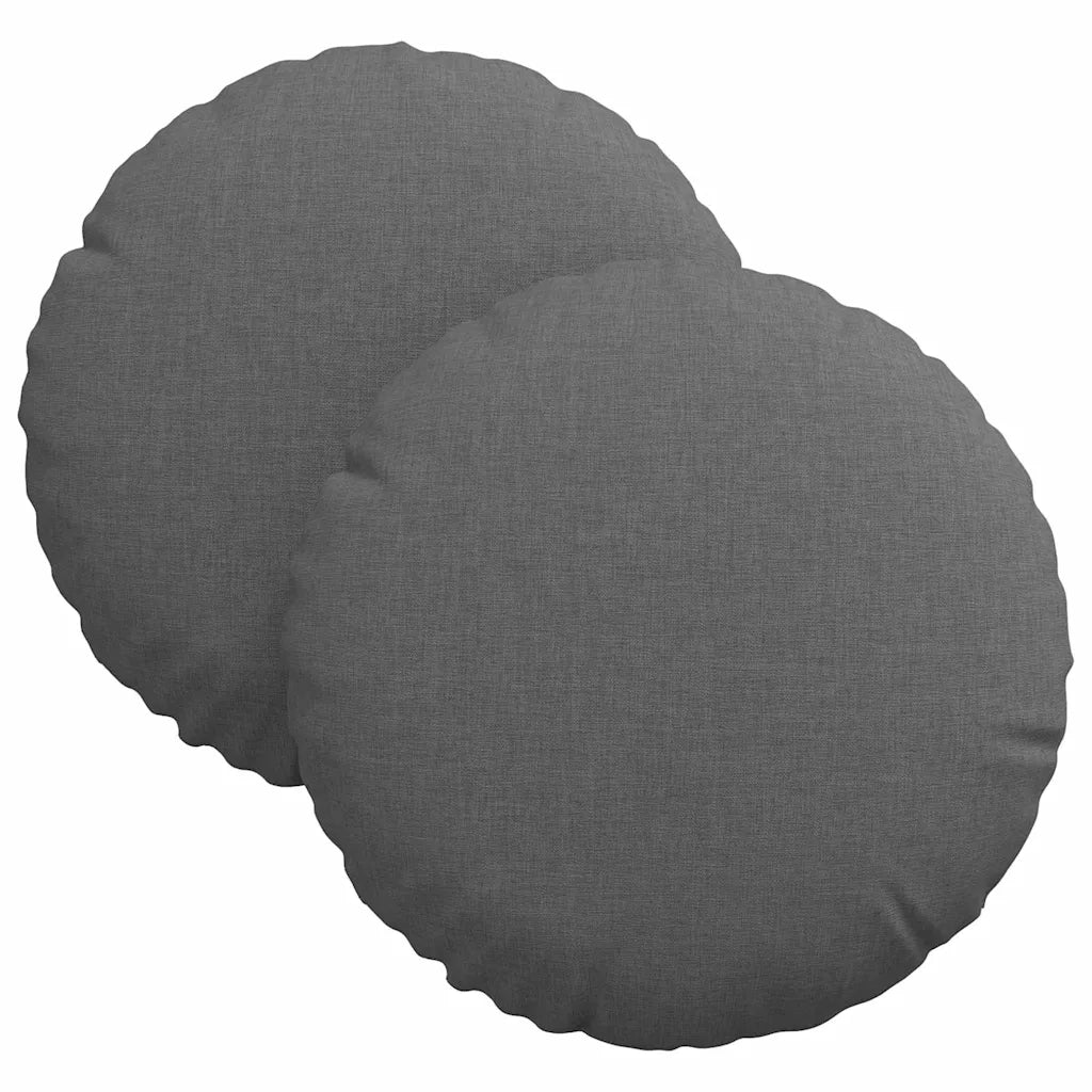 Cuscini per Seduta 2 pcs Grigio scuro Ø30 x 13 cm Tessuto 42014084