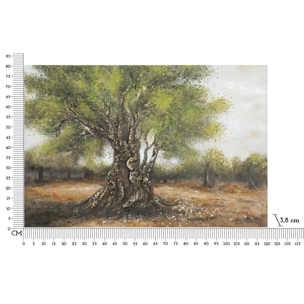 Stampa su Tela Albero 2, Multicolore, Legno, 120x3,8x80 cm