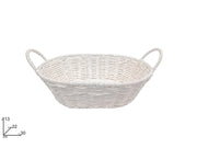 Cesta Ovale Regalo Festività Natale Pasqua Bianca 30 x 22 cm