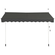 Tenda da sole retrattile manuale 300 x 125 cm regolabile 200-300 cm design moderno grigio alluminio 20_0021140